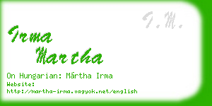 irma martha business card