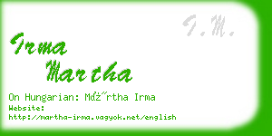 irma martha business card